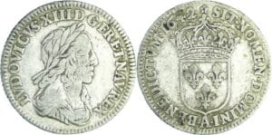 France - Louis XIII - 1/12 écu du 2ème poinçon de Warin - 1643 A (Paris) rose