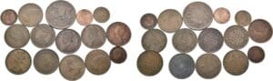 Inde - Lot de 15 pièces de monnaie en bronze, provenant notamment de Tonk, de la Compagnie des Indes orientales et de Bahawalpur