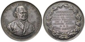 Létonie -Riga - Médaille en argent, 1888. Commémorant le 50e anniversaire de service d'Alexander Krannhals