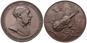 Autriche - François-Joseph Ier (1848-1916) - Médaille de bronze, 1890. Commémorant le 40e anniversaire de Josef Hellmesberger