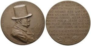 Autriche - François-Joseph Ier (1848-1916) - Médaille en bronze de 1903 commémorant le 40e anniversaire du chanteur folklorique viennois Edmund Guschelbauer