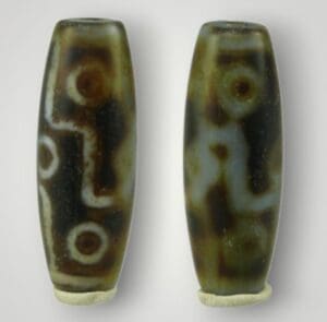 Asie - Tibet - Perle talisman Dzi en agate