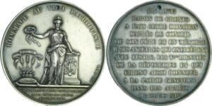 Suisse - République de Genève. Médaille du mérite en argent 1847 pour le baron François-Théodore-Louis de Grenus, par A. Bovy, Genève.