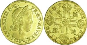 France - Louis XIV (1643-1715) - Louis d’or à la mèche longue - 1653 & (Aix)