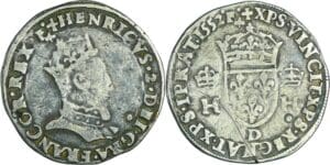 France - Henri II (1547-1559) - Demi-teston à la tête couronnée - 1552 D (Lyon)