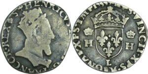 France - Henri II (1547-1559) - Demi-teston à la tête couronnée - 1555 L (Bayonne)