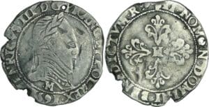 France - Henri III (1574-1589) - Demi-franc au col plat - 1591 M (Toulouse)