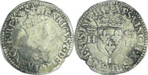 France - Henri II (1547-1559) - Demi-teston à la tête couronnée - 1555 L (Bayonne)