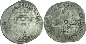France - Henri II (1547-1559) - Douzain aux croissants - 1554 F (Angers)
