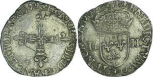 France - Henri III (1574-1589) - Quart d'écu - 1579 9 (Rennes)