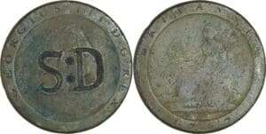 Colonies françaises - Saint-Domingue (Haïti) - Sou marqué de Saint-Domingue S:D