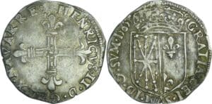 France - Navarre - Henri III de Navarre, II de Béarn - Quart d’écu 1585 (Saint-Palais)