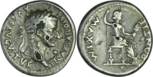 Tibère - Denier (16, Lyon) - Livie assise (monnaie fourrée)