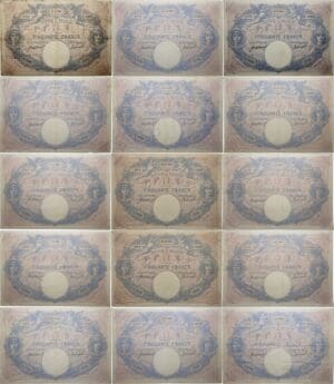 France - 50 francs (Bleu et Rose) Type 1889 - Lot de 15 billets