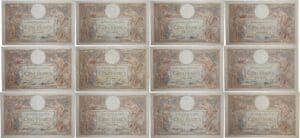 France - 100 francs (L.O. Merson) Type 1906 modifié - Lot de 12 billets