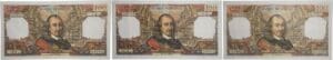 France - 100 francs (Corneille) Type 1964 - Lot de 3 billets