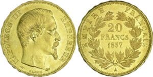 France - Napoléon III (1852-1870) - 20 francs tête nue 1857 A (Paris)