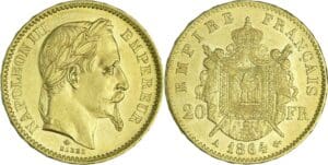 France - Napoléon III (1852-1870) - 20 francs tête laurée 1864 A (Paris)