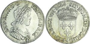 France - Louis XIV (1643-1715) - ¼ écu à la mèche courte - 1644 A (Paris)