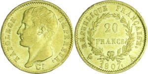 France - Napoléon 1er (1804-1814) - 20 francs revers république 1807 A (Paris)