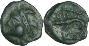 France - Leuques - Potin à la tête d’indien (75-50 av. J.-C.)