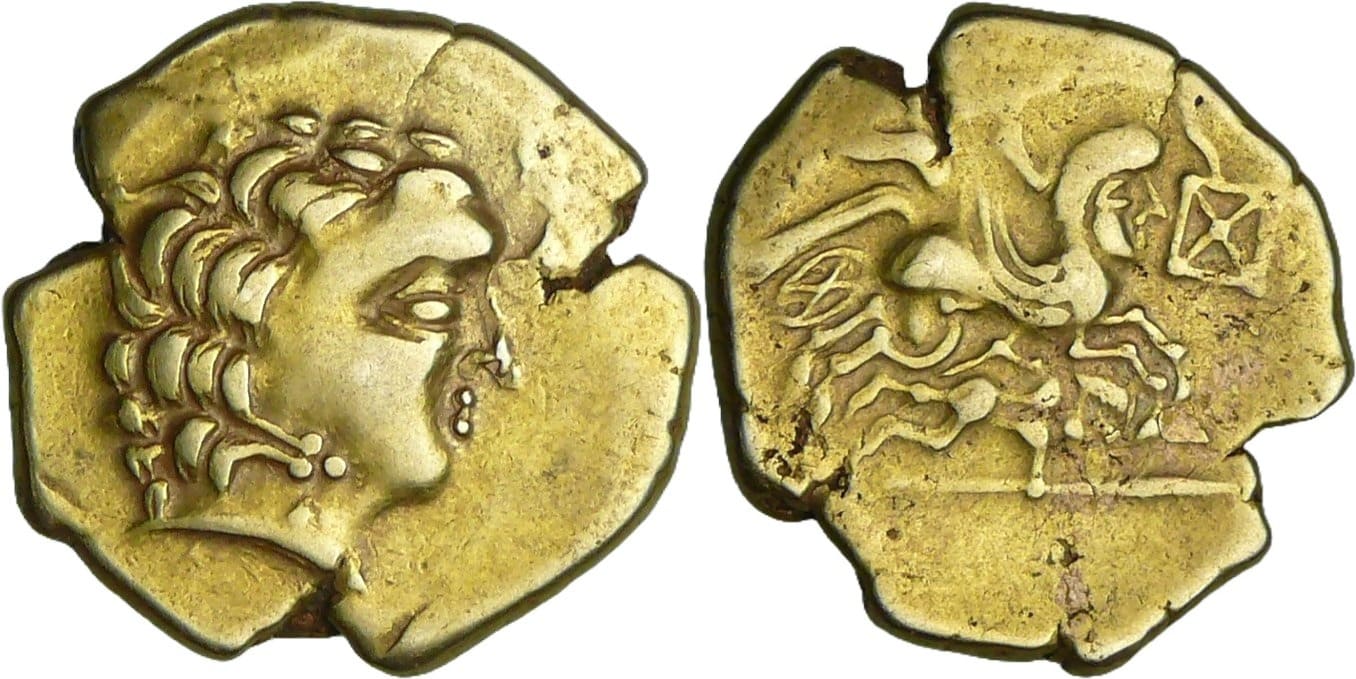 France - Aulerques Cénomans - Statère d'or (80-50 av. J.-C.) France - Aulerques Cénomans - Statère d'or (80-50 av. J.-C.)