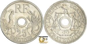France - Troisième république (1871-1940) - Essai 25 centimes concours de Becker 1er type petit module 1913