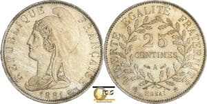 France - Troisième république (1871-1940) - Essai 25 centimes 1881 A (Paris) flan rond