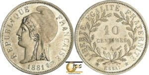 France - Troisième république (1871-1940) - Essai 10 centimes 1881 A (Paris) flan rond