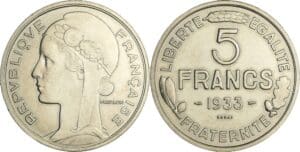 France - Troisième république (1871-1940) - Essai concours de 5 Francs Morlon 1933