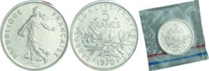 France - Cinquième république (1959- ) - Piéfort 5 francs semeuse 1970