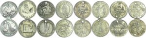 Bolivie / Bolivia - Lot de 8 monnaies de 1 sol