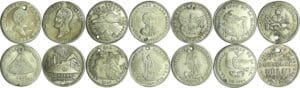 Bolivie / Bolivia - Lot de 7 monnaies de 1 sol