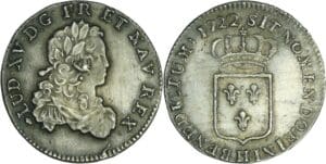France - Louis XV (1715-1774) - 1/3 d'écu de France - 1722 H (La Rochelle) Flan neuf