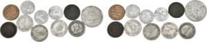 Nigaragua - Lot de 11 pièces diverses, datant de 1880 à 1937
