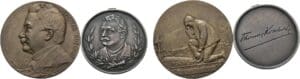Autriche - François-Joseph Ier (1848-1916)- Médaille en argent, non datée (vers 1907). Dédiée au compositeur et chanteur carinthien Thomas Koschat on rajoute une médaille en bronze du même nom