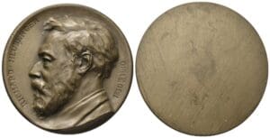 Autriche - François-Joseph Ier (1848-1916) - Médaille en bronze, 1910, commémorant le 60e anniversaire du compositeur et critique musical Richard Heuberger