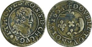 France - Champagne - Jean- Théodore de Löwenstein - Double tournois 1634