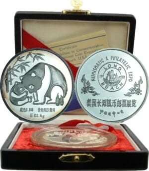 Chine - Silver Panda Numismatic & Philatelic Expo Long Beach (5oz) 1987