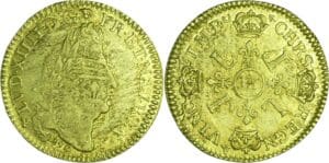 France - Louis XIV (1643-1715) - Louis d’or aux 4 L - 1694 BB (Strasbourg) Flan réformé