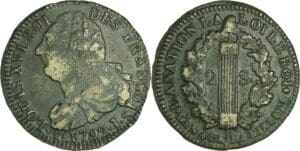 France - Constitution (1791-1792) - 2 sols au faisceau type FRANCOIS - 1792/1 AN 4/3 I° Clermont Ferrand