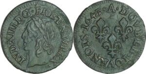 France - Louis XIII (1610-1643) - Double tournois de Warin - 1643 A (Paris)