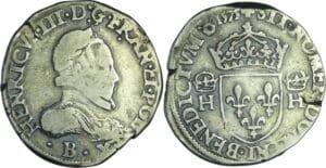 France - Henri III (1574-1589) - Teston - 4ème type - 1575 B (Rouen)