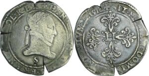 France - Henri III (1574-1589) - Franc au col plat - 1578 S (Troyes)