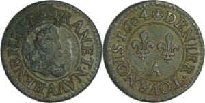 France - Henri IV (1589-1610) - Denier tournois - 1604 A (Paris)