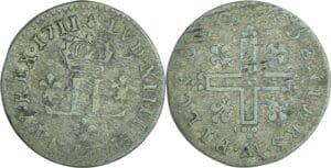 France - Louis XIV (1643-1715) - XV deniers aux deux L couronnés - 1711 AA (Metz)