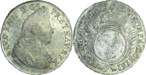 France - Louis XIV (1643-1715) - Ecu aux palmes - 1697 9 (Rennes) flan neuf