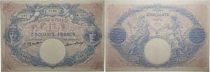 France - 50 francs (Bleu et Rose) Type 1889 - 03/02/1927