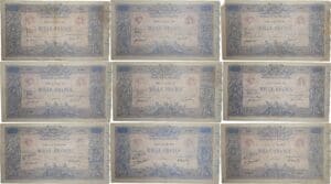 France - 1000 francs (Bleu et Rose) Type 1889 - Lot de 9 billets