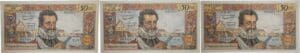 France - 50 NF (Henri IV) Type 1959 - Lot de 3 billets